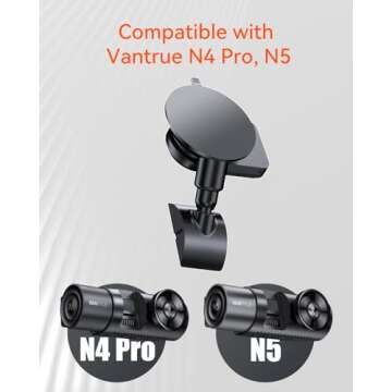 VANTRUE N5, N4 Pro Dash Cam GPS Receiver Module Type C USB Port Car Suction Cup Mount for Windows an...