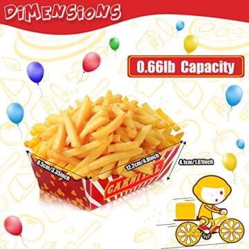 30 Pieces 0.66 lb Carnival Party Favors Paper Food Trays Carnival Nacho Trays Paperboard Tray Hot Dog Trays Carnival Theme Party Supplies Carnival Food Holder Trays Basket Popcorn Nachos Fairs