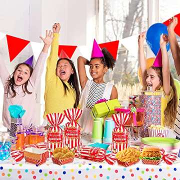 30 Pieces 0.66 lb Carnival Party Favors Paper Food Trays Carnival Nacho Trays Paperboard Tray Hot Dog Trays Carnival Theme Party Supplies Carnival Food Holder Trays Basket Popcorn Nachos Fairs