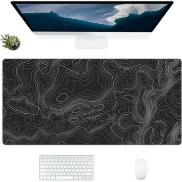 keepcute Topographic Mouse Pad, Large Gaming Mouse Pad, Topographic Desk Mat, Non-Slip Computer Keyb...
