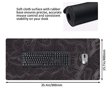 Large Non-Slip Topographic Mouse Pad for Home Office