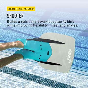 FINIS Shooter - Fiberglass Monofin to Improve Form and Strength - Mermaid-Style Swimming Fin for Men...