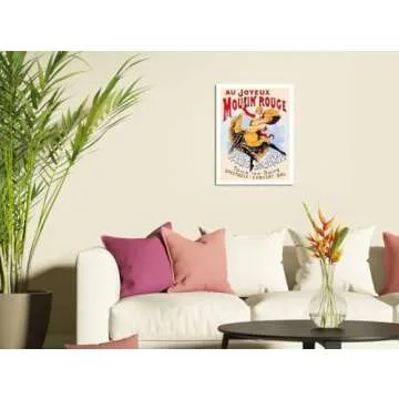 Au Joyeux Moulin Rouge (Happy at the Moulin Rouge) - Dance Cabaret - Paris France - Vintage Theater Poster c.1890s - Master Art Print (Unframed) 9in x 12in