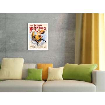 Au Joyeux Moulin Rouge (Happy at the Moulin Rouge) - Dance Cabaret - Paris France - Vintage Theater Poster c.1890s - Master Art Print (Unframed) 9in x 12in