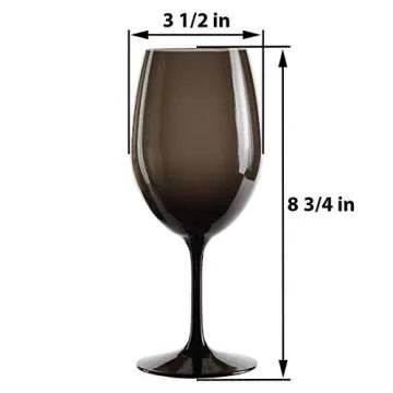 Lily's Home Unbreakable Acrylic Wine Glasses, Made of Shatterproof Tritan Plastic and Ideal for Indoor and Outdoor Use, Reusable, Mixed Colors - Dark (20oz each, Set of 4)