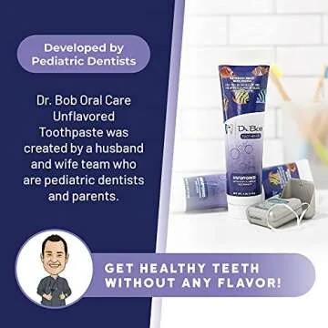 Dr. Bob Unflavored Toothpaste - Natural Xylitol - Baby Toddler Kids - Toothpaste with Fluoride for Sensitive Teeth - No Artificial Flavors - SLS Free Dye Free - 4oz 4 Ounce Pack of 1