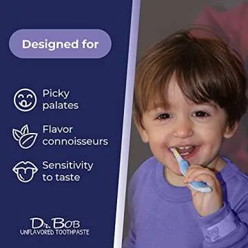 Dr. Bob Unflavored Toothpaste - Natural Xylitol - Baby Toddler Kids - Toothpaste with Fluoride for Sensitive Teeth - No Artificial Flavors - SLS Free Dye Free - 4oz 4 Ounce Pack of 1