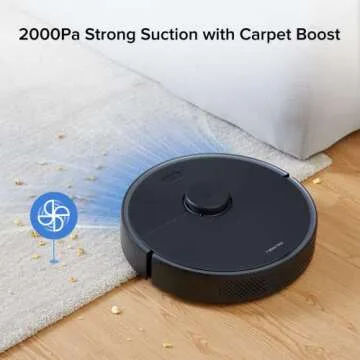 roborock S4 Max Robot Vacuum with Lidar Navigation, 2000Pa Strong Suction, Multi-Level Mapping, No-go Zones, Ideal for Carpets and Pets Robotic Vacuum
