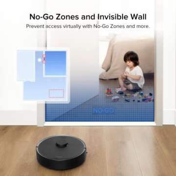 roborock S4 Max Robot Vacuum with Lidar Navigation, 2000Pa Strong Suction, Multi-Level Mapping, No-go Zones, Ideal for Carpets and Pets Robotic Vacuum