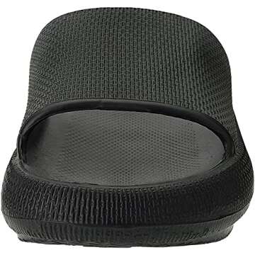 Joomra Shower Slippers for Women Mens Foam Pillow House Shower Bath Bathroom Puffy Home Platform Sandals Cushion Slides for Ladies Female Male Sandles Black 39-40