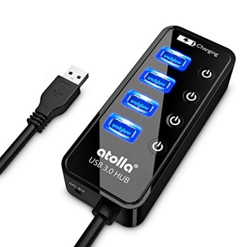 USB 3.0 Hub - Atolla 4 Ports with On Off Switch and Charging Port