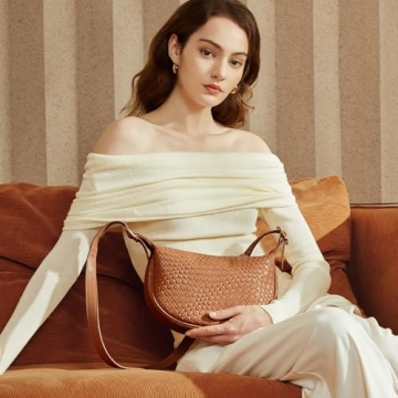 BOSTANTEN Purses for Women Small Crossbody Bags Crescent Shoulder Bag Hobo Handbag with Adjustable Strap, Brown