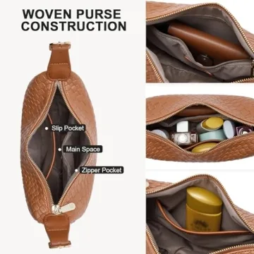 BOSTANTEN Purses for Women Small Crossbody Bags Crescent Shoulder Bag Hobo Handbag with Adjustable Strap, Brown