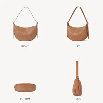 BOSTANTEN Purses for Women Small Crossbody Bags Crescent Shoulder Bag Hobo Handbag with Adjustable Strap, Brown