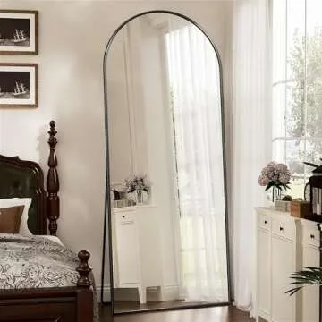 Antok 71x28 Freestanding Full Length Mirror in Black