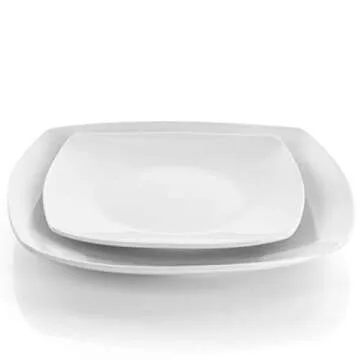 Elama White Porcelain Dinnerware Set, 18 Pieces