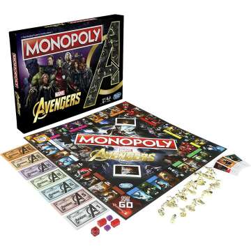 Marvel Avengers Monopoly Game for Ages 8 and Up