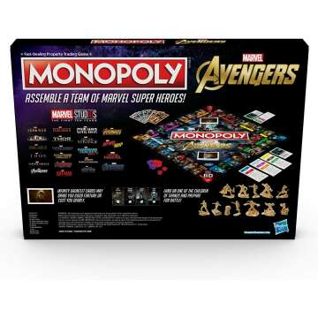 Marvel Avengers Monopoly Game for Ages 8 and Up