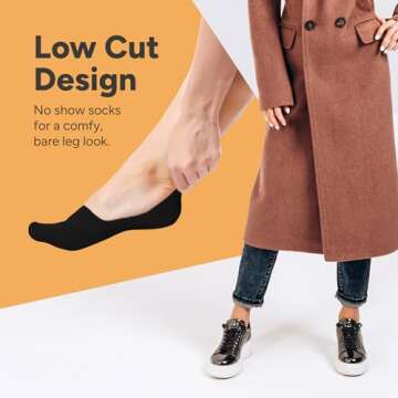 Eedor Women's No Show Socks, Comfy Non-Slip, Low Cut Invisible Liner Socks for Casual and Formal Wea...