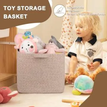 SIXDOVE 65L Large Storage Basket, Cotton Rope Woven Blanket Basket, Toy Basket for Baby Room, Basket for Storage in Living Room, Brown