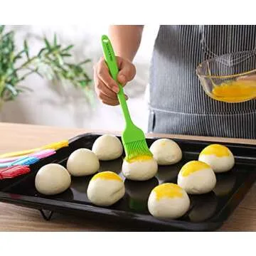 SILCONY 8.4" Silicone Basting Pastry Brush - Perfect for Oil Butter Spread, Marinades, Baste, BBQ, Grill, Cooking - BPA Free, Food Grade Material, Dishwasher Safe (3, 8.4 Inches)