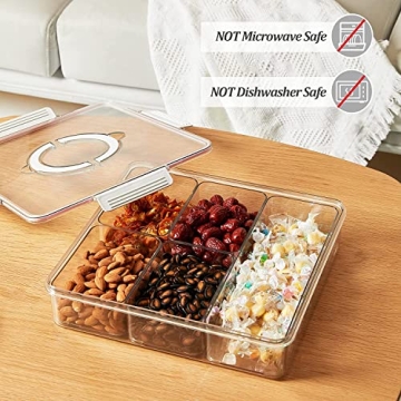 YouLike 12'' Large Divided Snackle Box for Effortless Serving