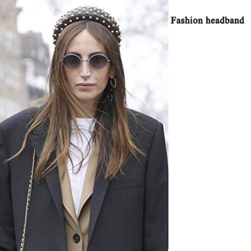 LARATH Women Velvet Padded Headband with Pearls