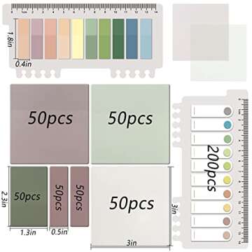 ELII 700PCS Transparent Sticky Notes,Clear Waterproof 3 x 3 inch See Through Memo Pad,Translucent Wr...