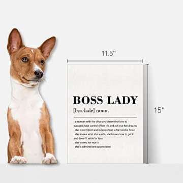 Inspirational Boss Lady Definition Canvas Painting Framed Wall Art Decor for Home Living Room Office, Modern Boss Lady Sayings Canvas Poster Print Decorative Gift