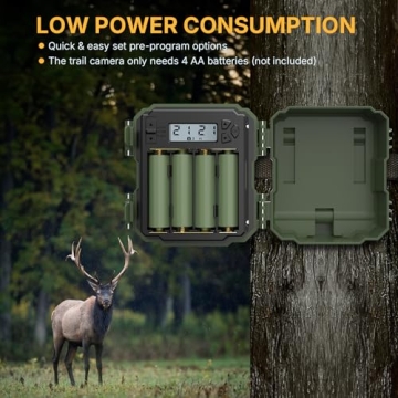 WOSPORTS Mini Trail Camera 24MP Video Wildlife Monitoring