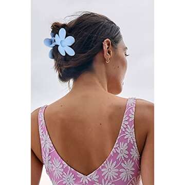 Canitor 6Pcs Hawaii Flower Claw Clip Large Flower Hair Clips for Thick Thin Hair Cute Hair Clips Hair Accessories for Girls Women Preppy Cute Stuff Things for Teen Girls Gifts Trendy Stuff