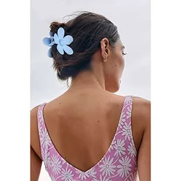 Canitor 6Pcs Hawaii Flower Claw Clip Large Flower Hair Clips for Thick Thin Hair Cute Hair Clips Hair Accessories for Girls Women Preppy Cute Stuff Things for Teen Girls Gifts Trendy Stuff