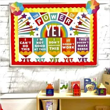 Sproutbrite Growth Mindset Classroom Decorations - Banner Posters for Teachers - Bulletin Board and Wall Decor for Pre School, Elementary (Non Laminated)