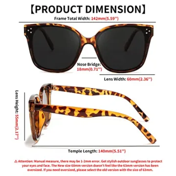 FEISEDY Retro Square Polarized Sunglasses Women Men Oversized Vintage Shades B2600