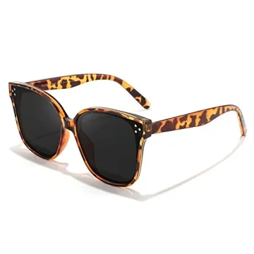 FEISEDY Retro Square Polarized Sunglasses Women Men Oversized Vintage Shades B2600