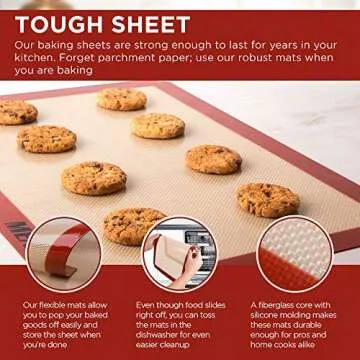 Measurik Silicone Baking Mats Set of 5 - Nonstick & Reusable