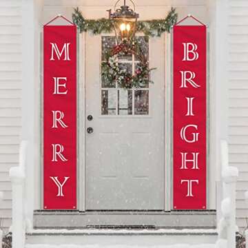 Merry Bright Christmas Porch Sign for Festive Decor