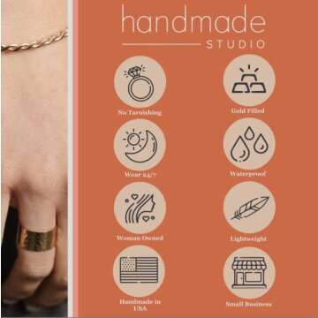 Bristol Cuff Bracelet | Gold Stack Bracelet | Gold-Filled for Women | Simple and Elegant | Minimalist Jewelry | Waterproof Everyday Wear | Handmade