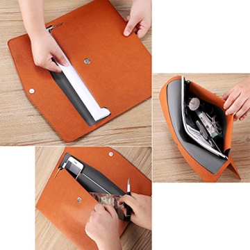 Stylish Waterproof A4 PU Leather File Folder Document Holder