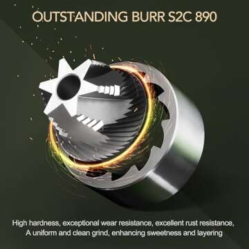 Timemore S3 Manual Coffee Grinder - External Adjustment with Stainless Steel Patented Burr | Hand Coffee Grinder Hign Presicion | Premium Timemore Grinder Chestnut S3, Green