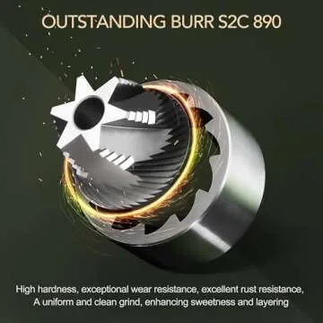 Timemore S3 Manual Coffee Grinder - External Adjustment with Stainless Steel Patented Burr | Hand Coffee Grinder Hign Presicion | Premium Timemore Grinder Chestnut S3, Green