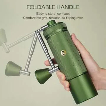 Timemore S3 Manual Coffee Grinder - External Adjustment with Stainless Steel Patented Burr | Hand Coffee Grinder Hign Presicion | Premium Timemore Grinder Chestnut S3, Green