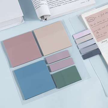 AIERSA Transparent Sticky Notes, 3x3 Clear Sticky Notes Tabs Set for Annotation Books,Page Markers,Index,Bible Study Accessories,Journaling,Aesthetic Office School Supplies,11 Pads