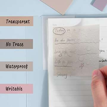 AIERSA Transparent Sticky Notes, 3x3 Clear Sticky Notes Tabs Set for Annotation Books,Page Markers,Index,Bible Study Accessories,Journaling,Aesthetic Office School Supplies,11 Pads