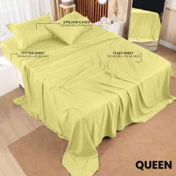 Utopia Bedding Queen Bed Sheets Set - 4 Piece Bedding - Brushed Microfiber - Shrinkage and Fade Resi...