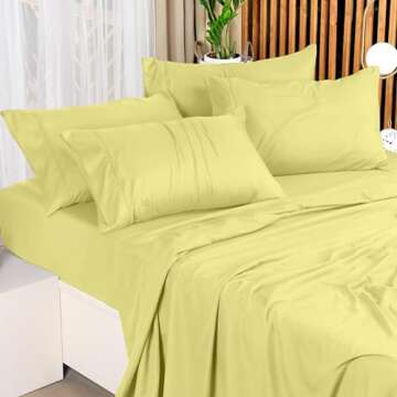 Utopia Bedding Queen Bed Sheets Set - 4 Piece Bedding - Brushed Microfiber - Shrinkage and Fade Resistant - Easy Care (Queen, Yellow)