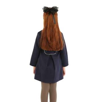 Mud Kingdom Girls Faux Wool Dress Coats Lapel Outerwear Navy Blue Size 10 Casual