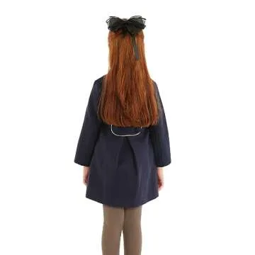 Mud Kingdom Girls Faux Wool Dress Coats Lapel Outerwear Navy Blue Size 10 Casual
