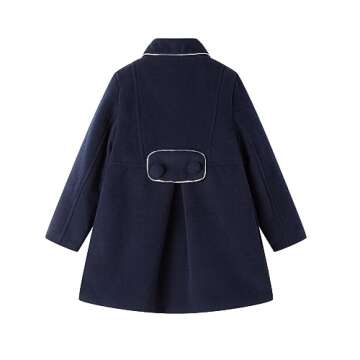 Mud Kingdom Girls Faux Wool Dress Coats Lapel Outerwear Navy Blue Size 10 Casual