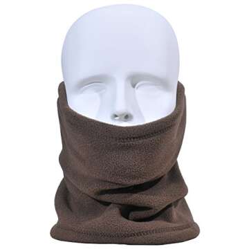 Leamekor Fleece Neck Warmer Gaiter Ski Mask Winter Scarf for Women & Men Face Cover